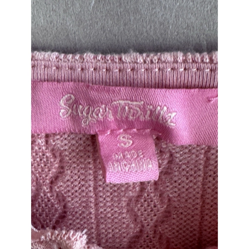 Sugar Thrillz Knit Crop Top Small‎ Coquette Y2K Kawaii Dolls Kill Vibes Dollette - Picture 2 of 5
